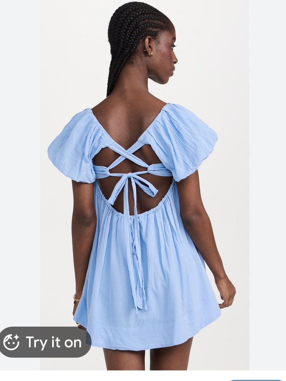 Free People Mini Dress in Blue Bell